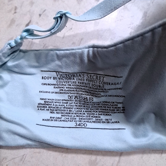 Victoria secret | Elegant Lace Blue Bra cross back straps 34DD - Picture 7 of 8